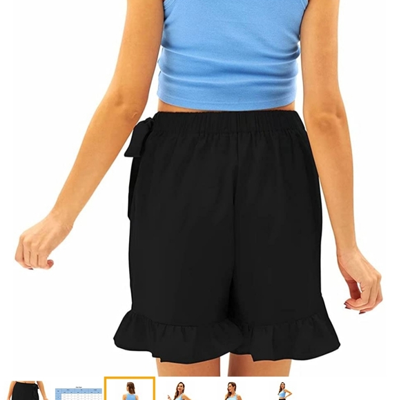 Women's High Waist Shorts Swing Ruffle Frill Mini - Picture 3 of 5